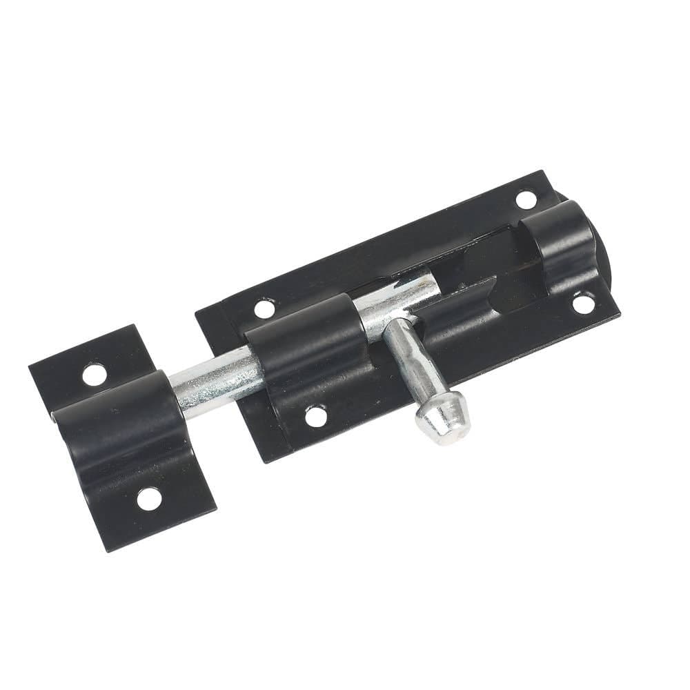 Steel Straight Tower Gate Bolt - 100mm - Black Powder Coated - Hardware Solutions