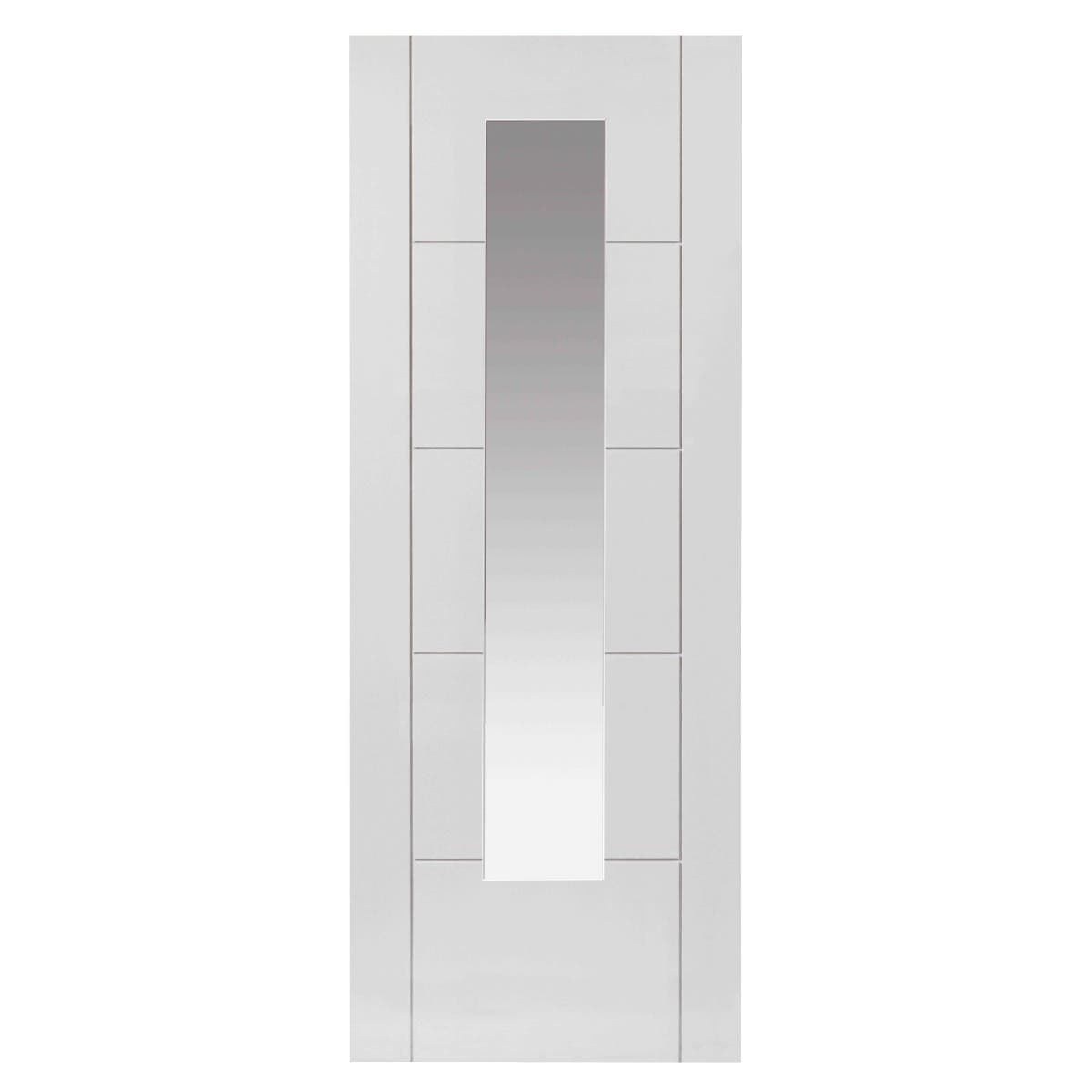 Emral Single Pane / Wood Surround Glazed Internal Door - White / Clear Glass - Prefinished - 35 x 1981 x 838mm