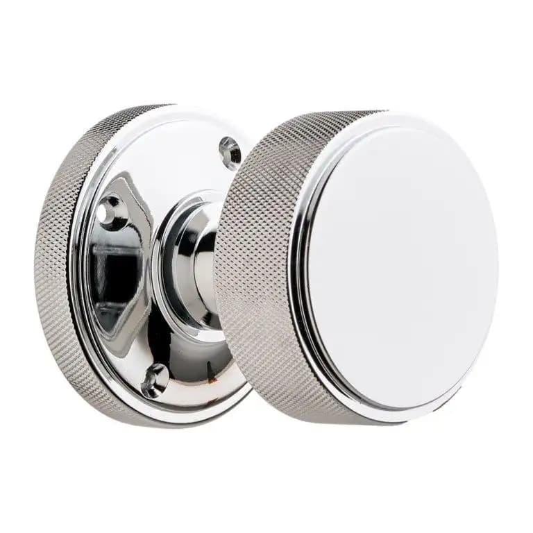 Kensington Knurled Mortice Door Knob - Polished Chrome - Internal - Designer Levers