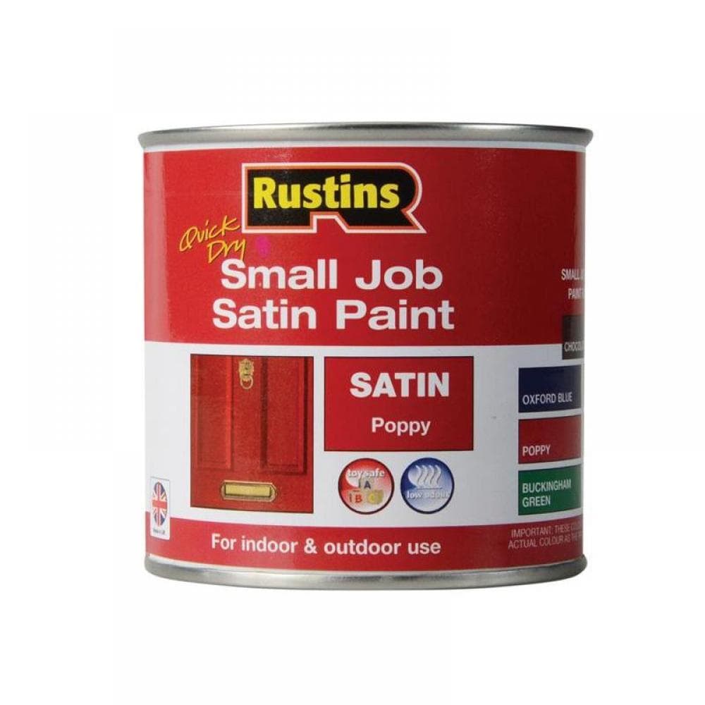 Rustins SPPOW250 Quick Dry Small Job Satin Paint Poppy 250Ml