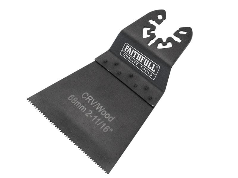 Faithfull M0010026 Multi-Function Tool Crv Flush Cut Wood Blade Side Set 68Mm