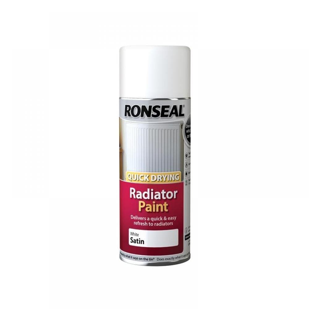 Ronseal 35093 One Coat Radiator Spray Paint Satin White 400Ml