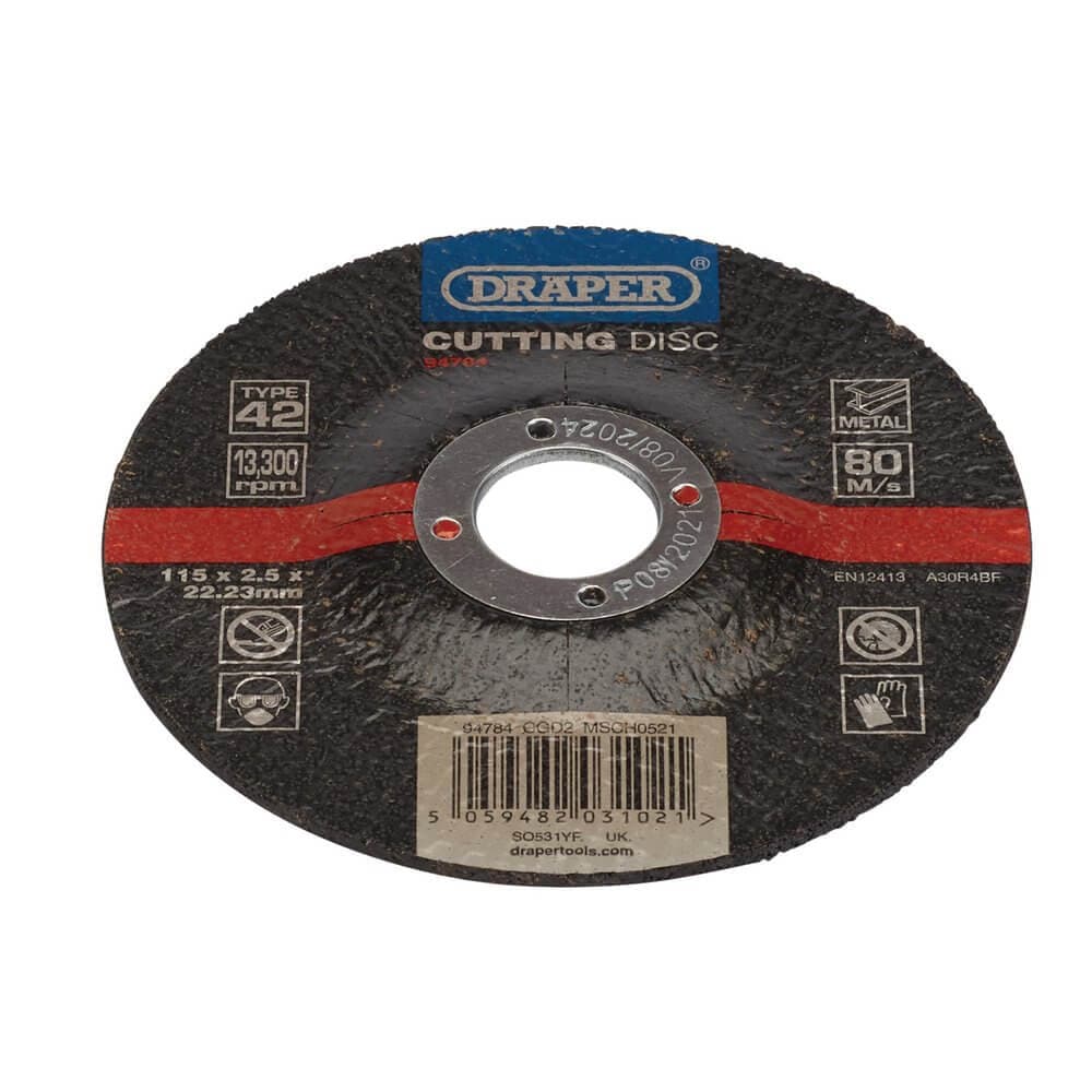Draper 94784 Dpc Metal Cutting Disc 115 X 2.5 X 22.23Mm each 1