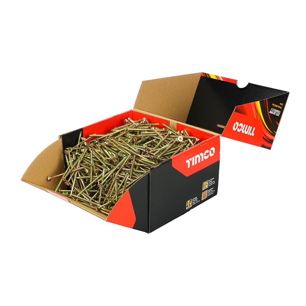 Timco 50080VYIND Velocity Premium Multi-Use Screws - Pz - Double Countersunk - Yellow 5.0 X 80 Box 1000