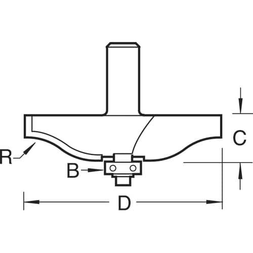Trend Ogee Panel Mould Cutter 22Mm Radius 86Mm Diameter Pk 1 C184X1/2TC