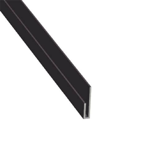 Aluminium Soffit J Trim - 40mm x 20mm x 3mtr Black (9005 Matt)