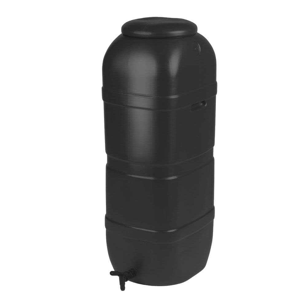 100L Black Slimline Space Saver Water Butt Strata