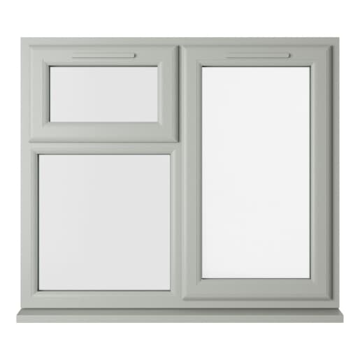 Crystal Double Glazed uPVC Window Agate/White Right Hung 1040mm x 1190mm Clear