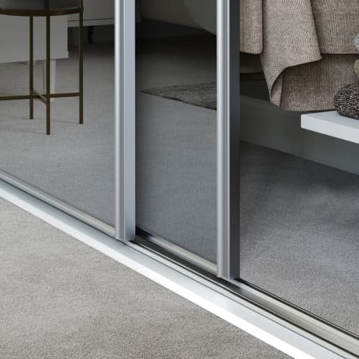Spacepro Silver Steel and Glass Heritage Frame Mirror Sliding Doors, Size: 2390x2260mm