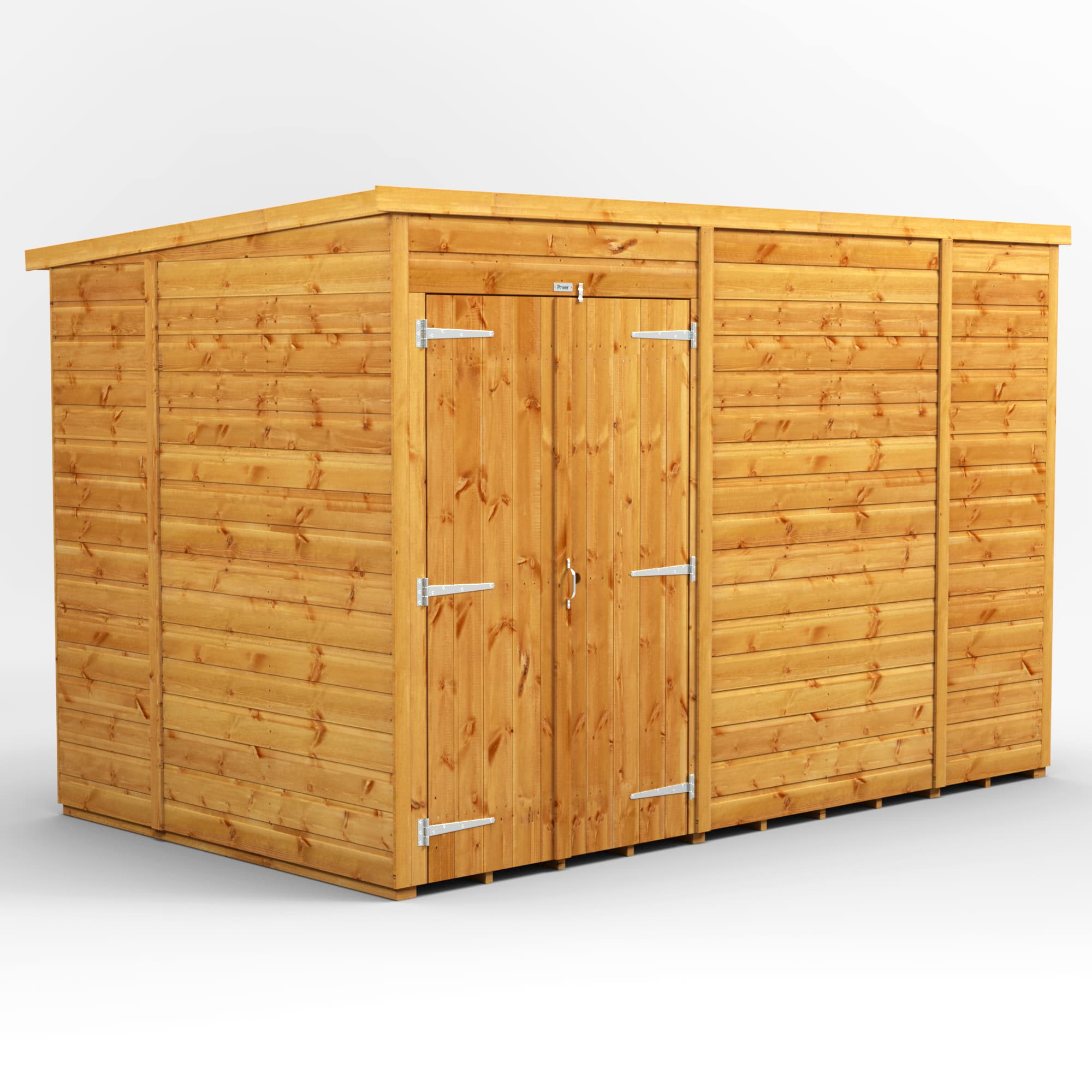 Powersheds 10 x 6 Power Windowless Pent Double Door