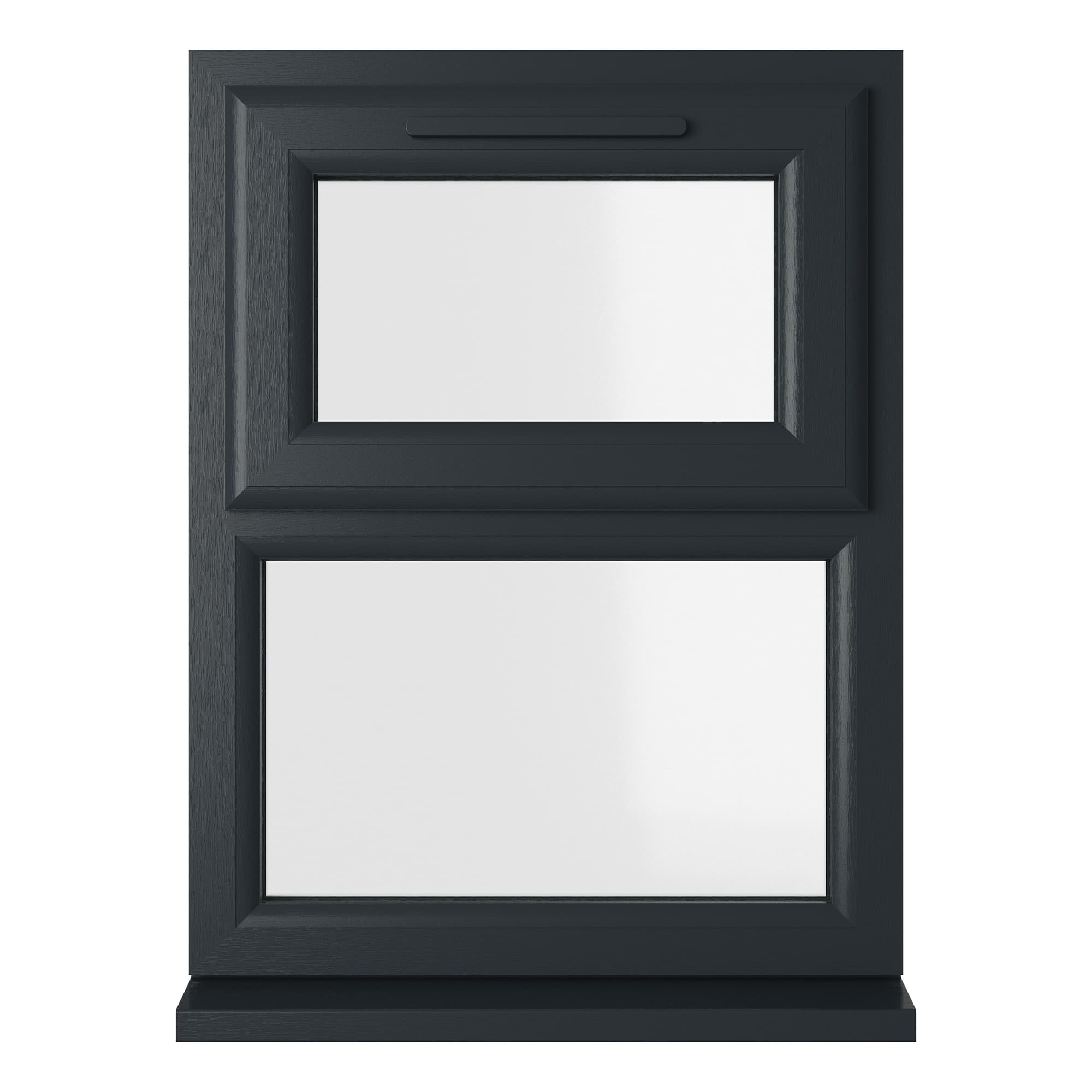 Crystal Triple Glazed uPVC Grey/White Window Top Hung 610mm x 820mm Clear