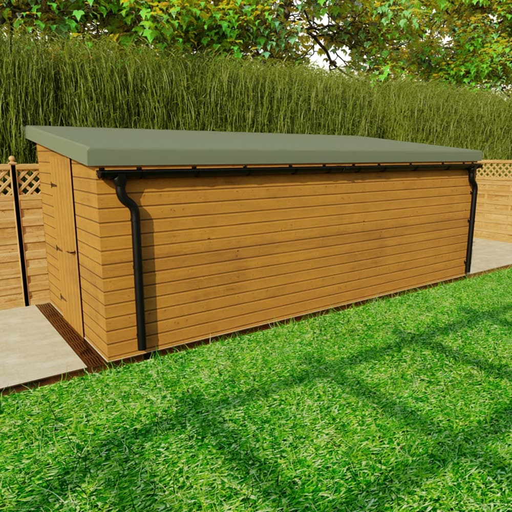 Galeco Steel Gutter Standard Shed Pack Pent Style Roof - 12x6 to 20x12 Black