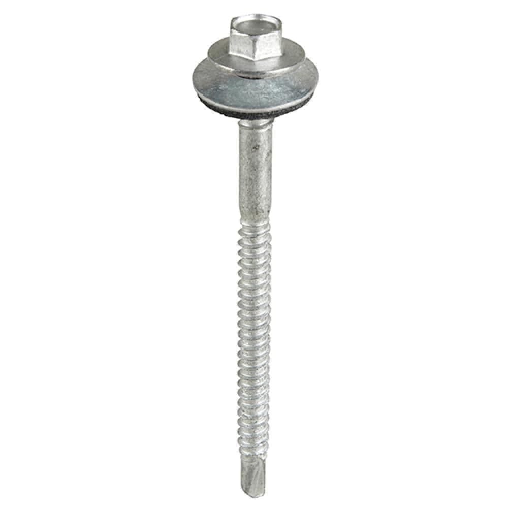 Timco LH82W16B Metal Construction Composite Panel Screws - Hex - Epdm Washer - Self-Drilling - Exterior - Silver Organic 5.5/6.3 X 82 Box 100