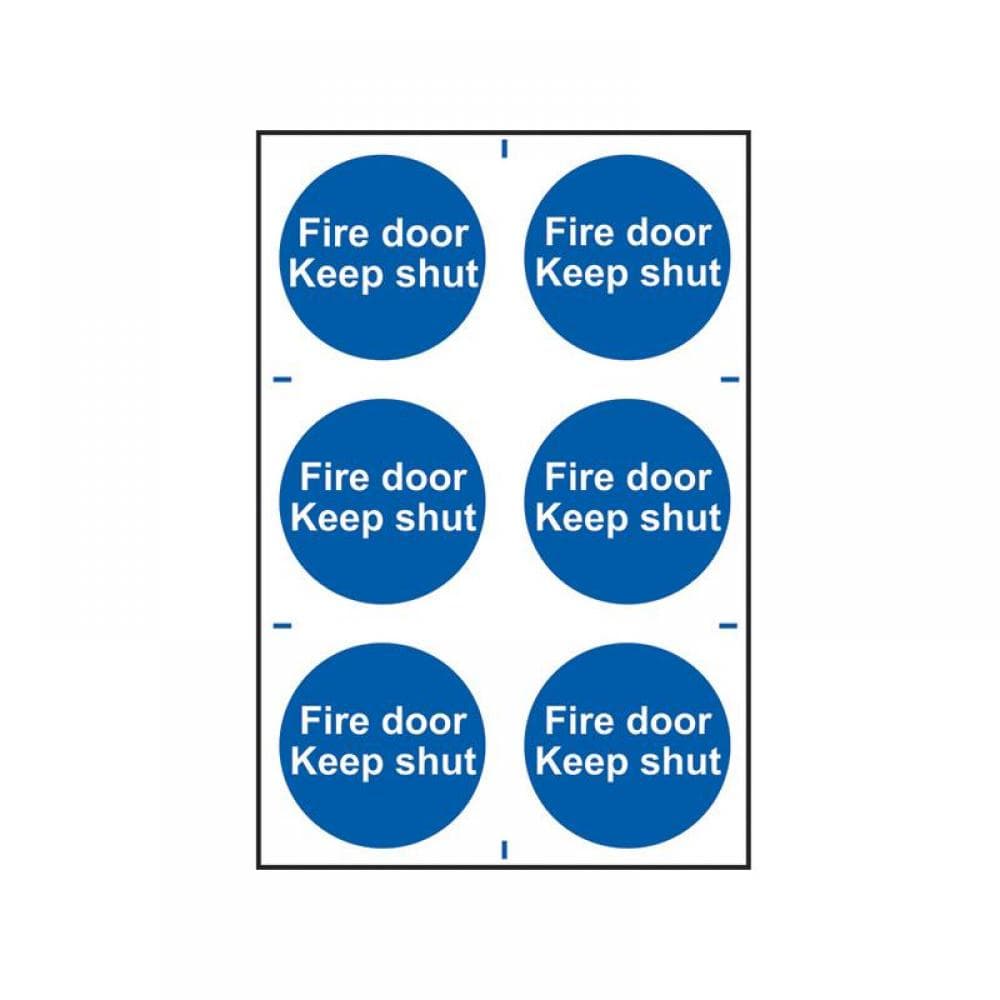 Scan 0151 Fire Door Keep Shut - 6 Pvc Signs 100 X 100Mm