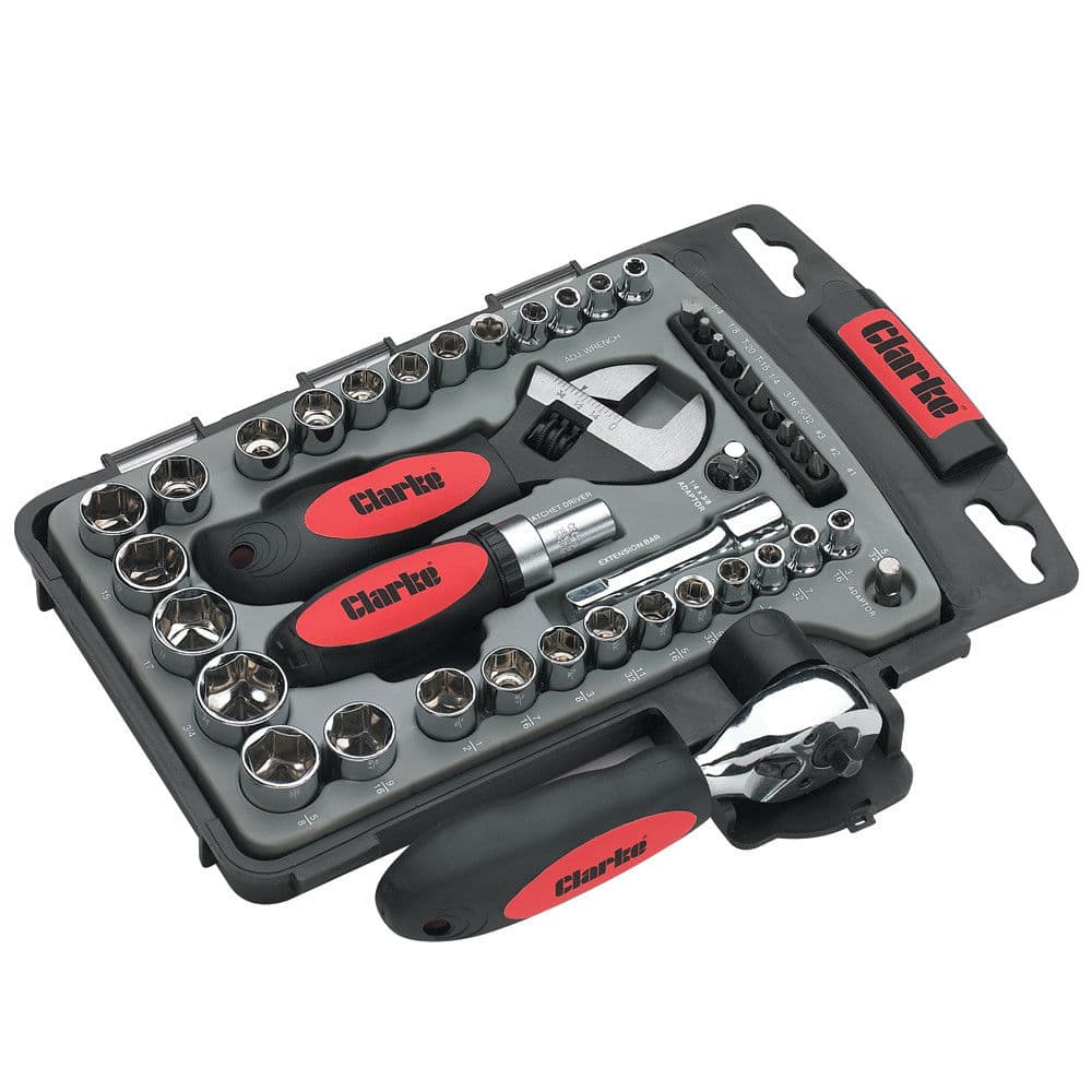 Clarke 1801533 Cht533 45 Piece Stubby Wrench And Ratcheting Screwdriver Set