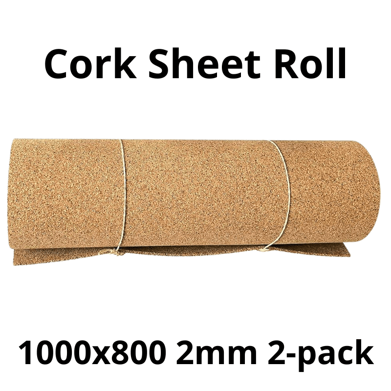 Cork Sheet Roll - 1000x800mm - 2mm - Décor and DIY - Pack of 2