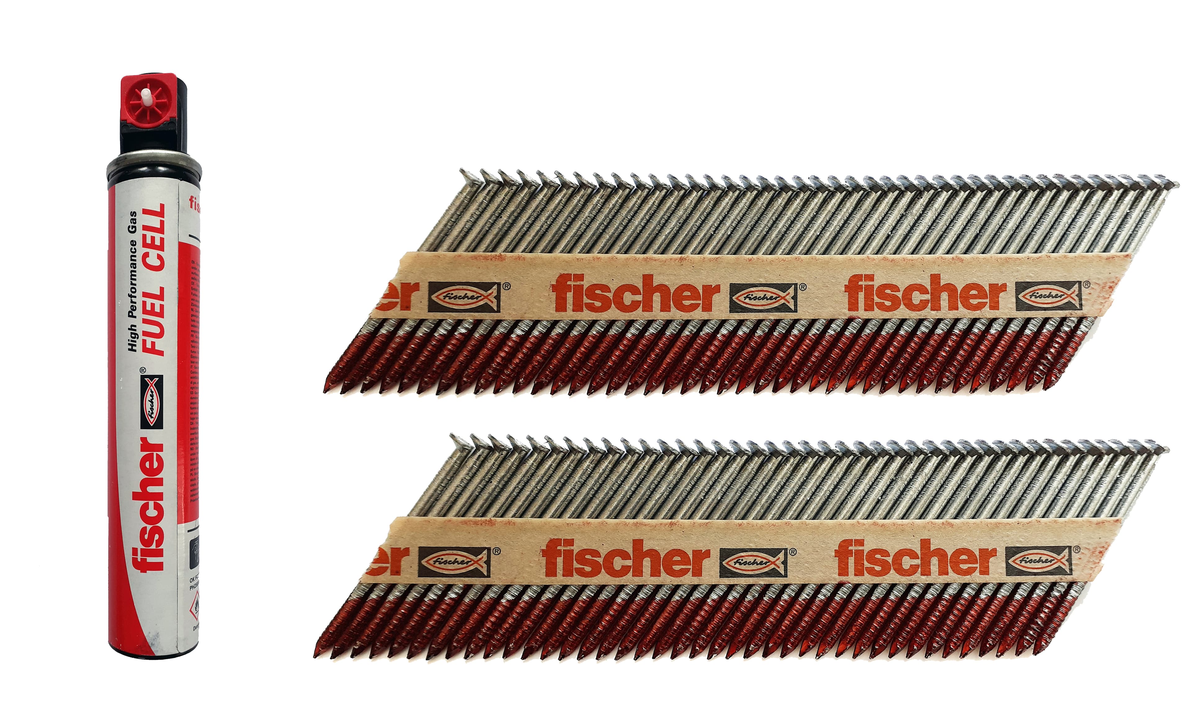 Fischer Galvanised nails with Ring shank FF NFP 90x3.1mm Ring Galv + 2 fuel cells
