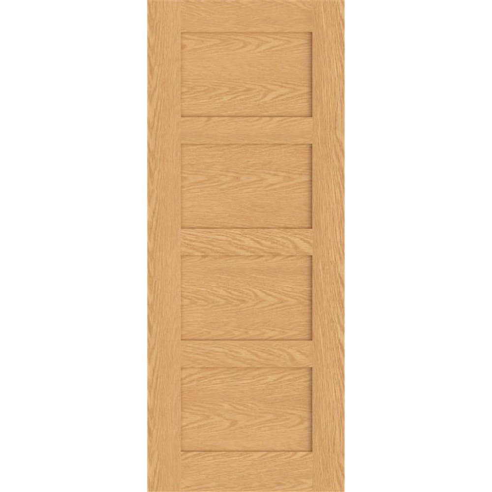 Shaker 4P White Unfinished Oak Traditional Shaker Door, 1981x838x35mm