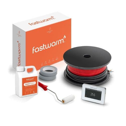 Fastwarm 100W Electric Underfloor Heating Cable - 1.4m2 - Touch White Thermostat