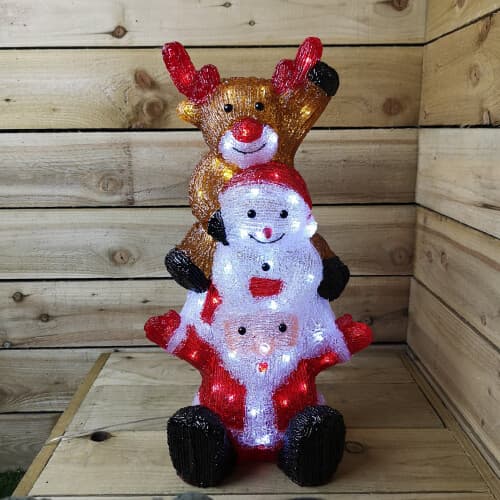 Santa Snowman Reindeer Tower