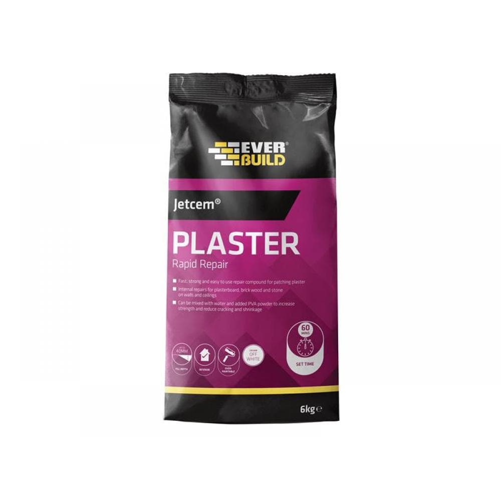 Everbuild Sika 620437 Jetcem Quick Set Patching Plaster (Single 6Kg Pack)