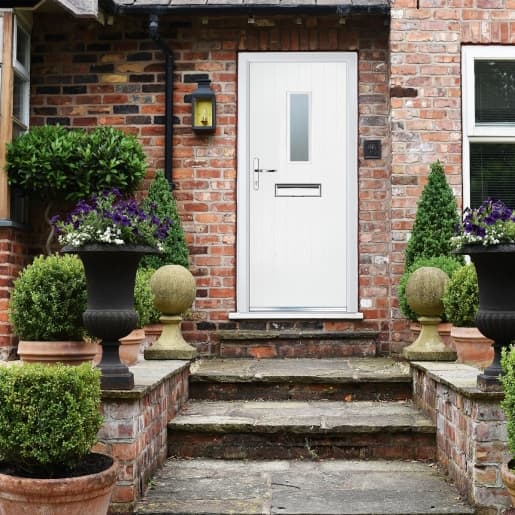 Crystal Composite Door Cottage Long Glass White Right Hand 150 Cill Included 920 x 2055 Obscure Glass GLAZING.