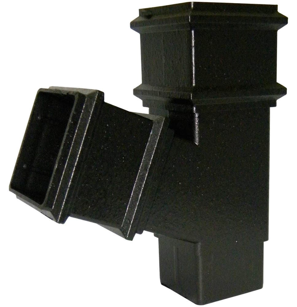 FloPlast Cast Iron Effect Square Downpipe Branch - 67.5 Degree x 65mm