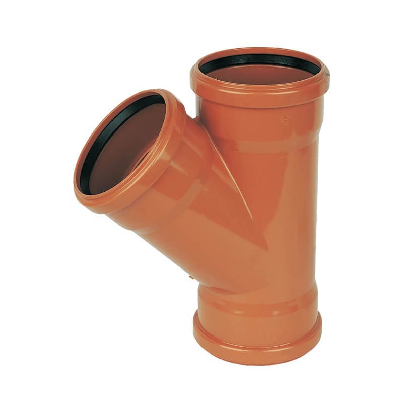 FloPlast Drainage Junction Triple Socket - 45 Degree x 110mm