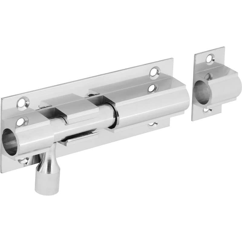 Wide Straight Door Bolt 102mm Polished Chrome