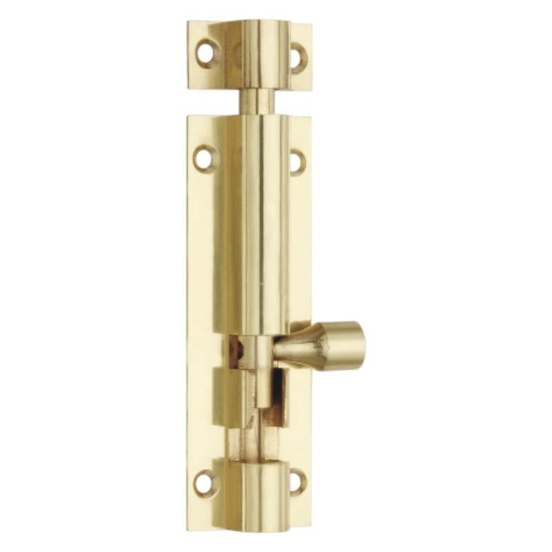Straight Door Bolt - Polished Brass - 38mm - Hardware Solutions