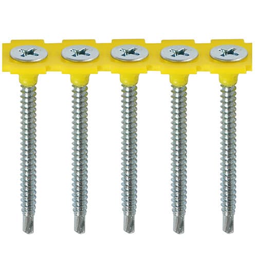 Timco 00040COLLSD Collated Drywall Metal Stud Plasterboard Screws - Ph - Bugle - Fine Thread - Self Drilling - Zinc 3.5 X 40