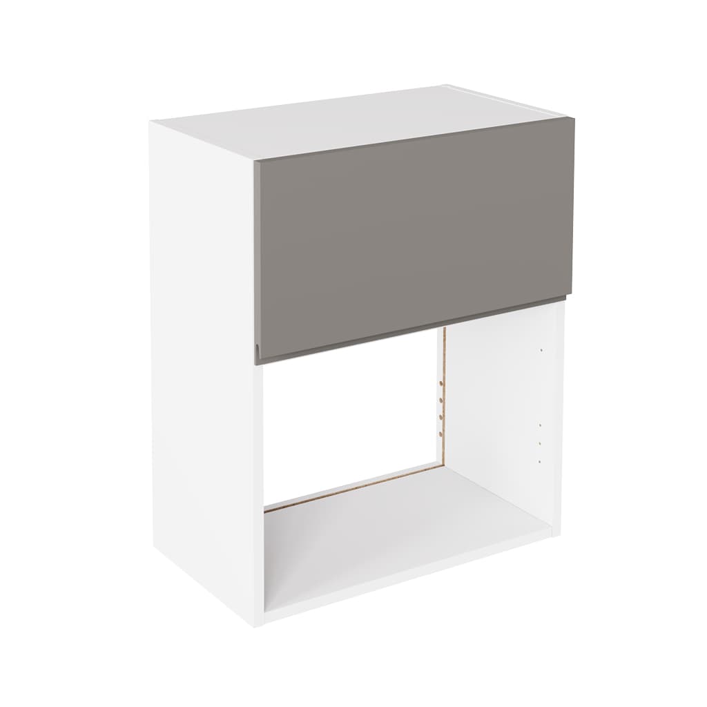 Kitchen Kit Flatpack 600 Microwave Wall Unit J-Pull Super Gloss Dust Grey