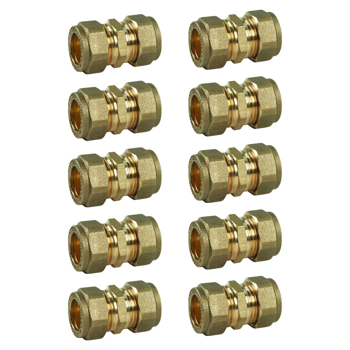 Compression Straight Coupling DZR 10mm - Bag of 10
