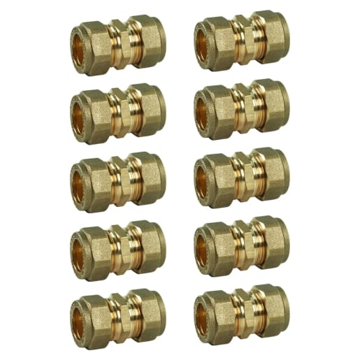 Compression Straight Coupling DZR 10mm - Bag of 10