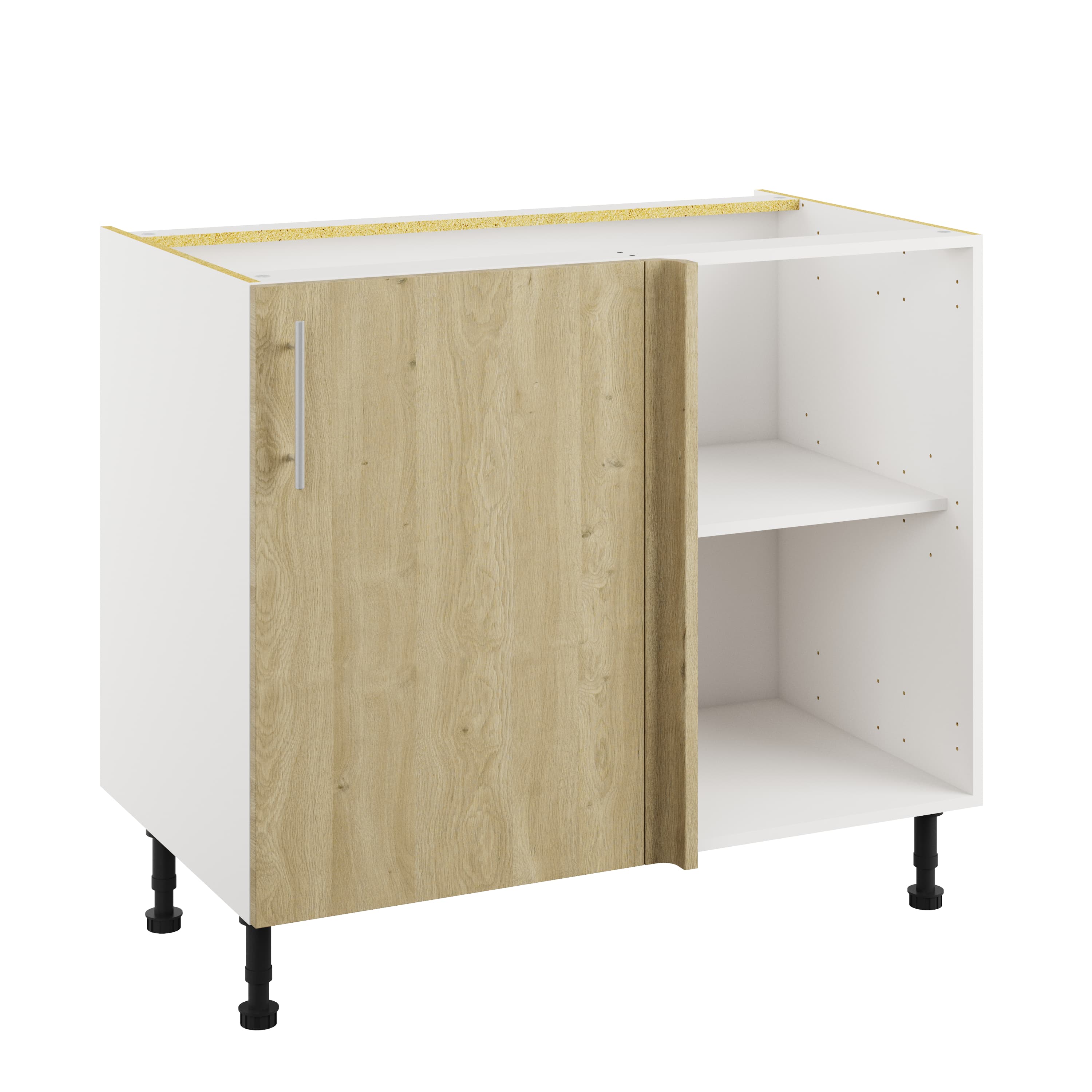 Essence Sandstone Oak MFC Highline Corner Base Unit With Fascia, 1000mm