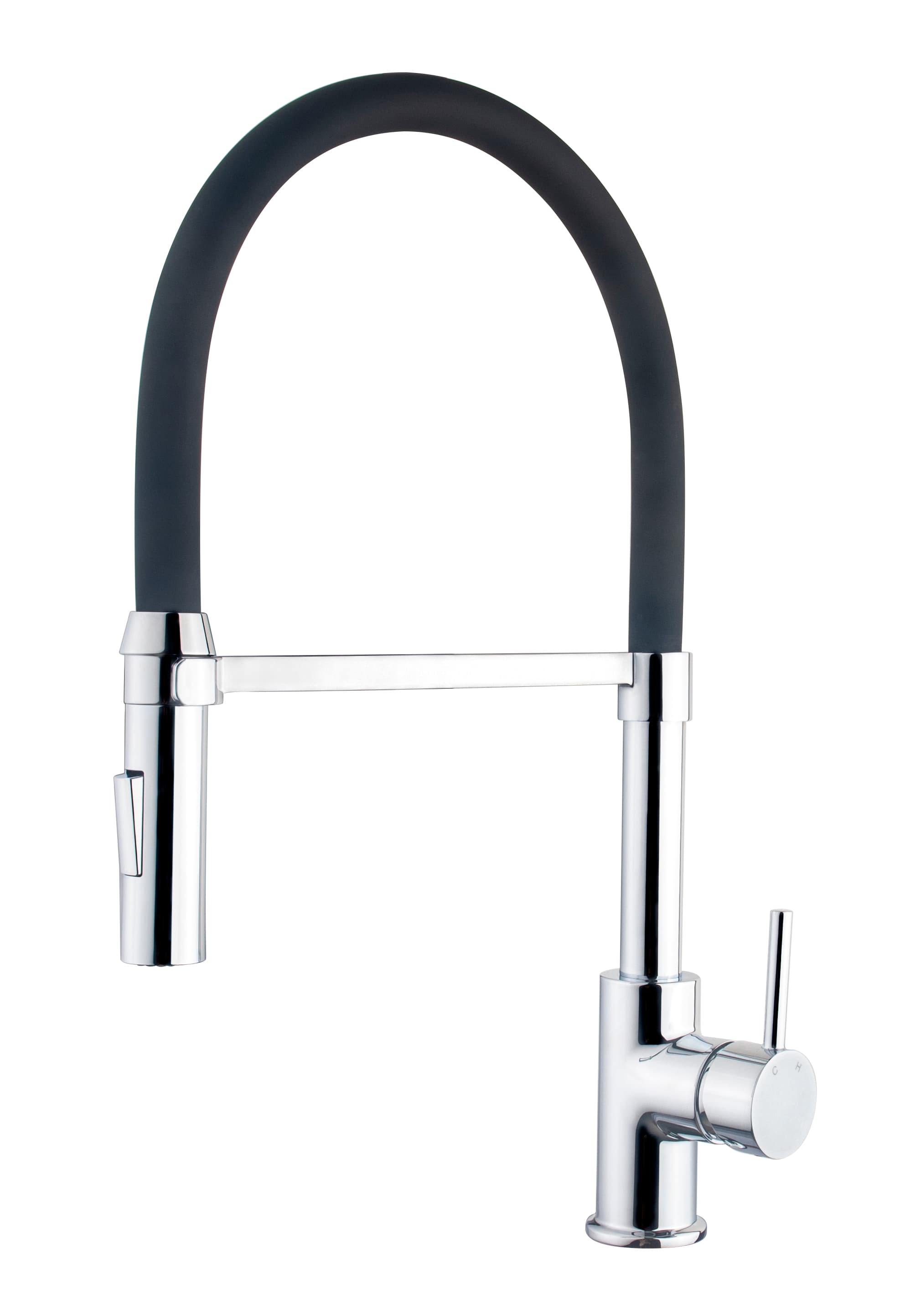 Orly Pull Out Monobloc Mixer Kitchen Tap Chrome with Black Hose