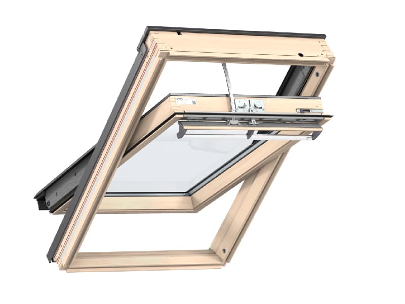 VELUX Electric Centre Pivot Roof Window Lacquered Pine 780mm x 118mm GGL MK06 306621U