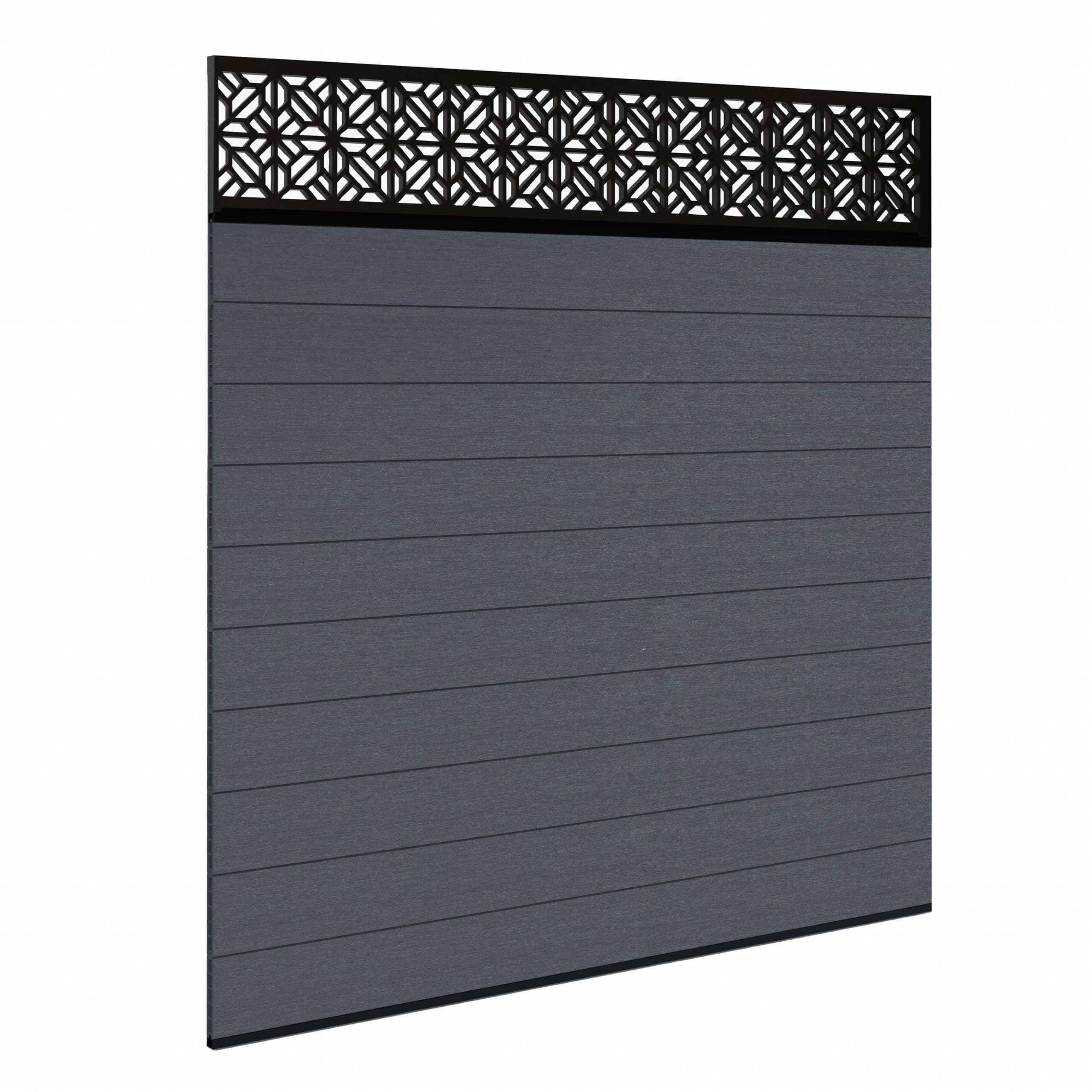 Dino Decking Composite Fence Panels - Anthracite Without Posts 1.8m
