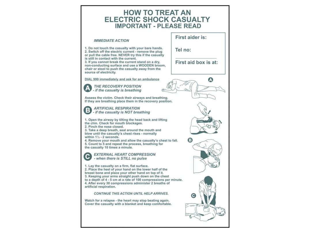 Scan How To Treat An Electric Shock Casualty - PVC Sign 400 x 600mm 4240