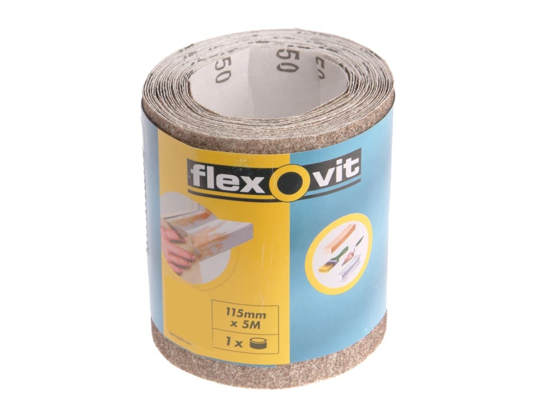 Flexovit General Purpose Sanding Roll 115mm x 5m Medium 120G 63642526412