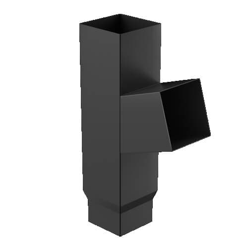 Square Steel Gutter Downpipe Branch - Graphite