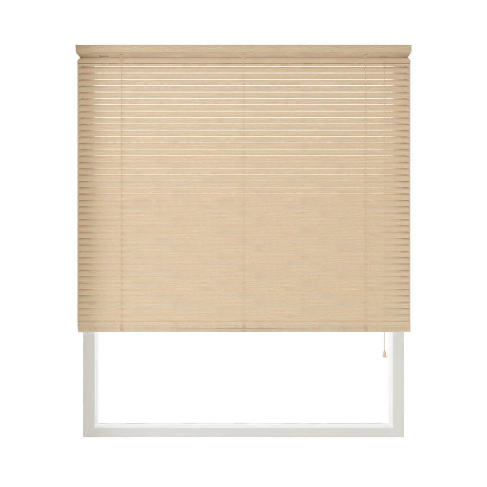 PVC Venetian Blind - 180 x 152cm - Natural - Tilt Control for Privacy and Light - Wall/Ceiling Fix