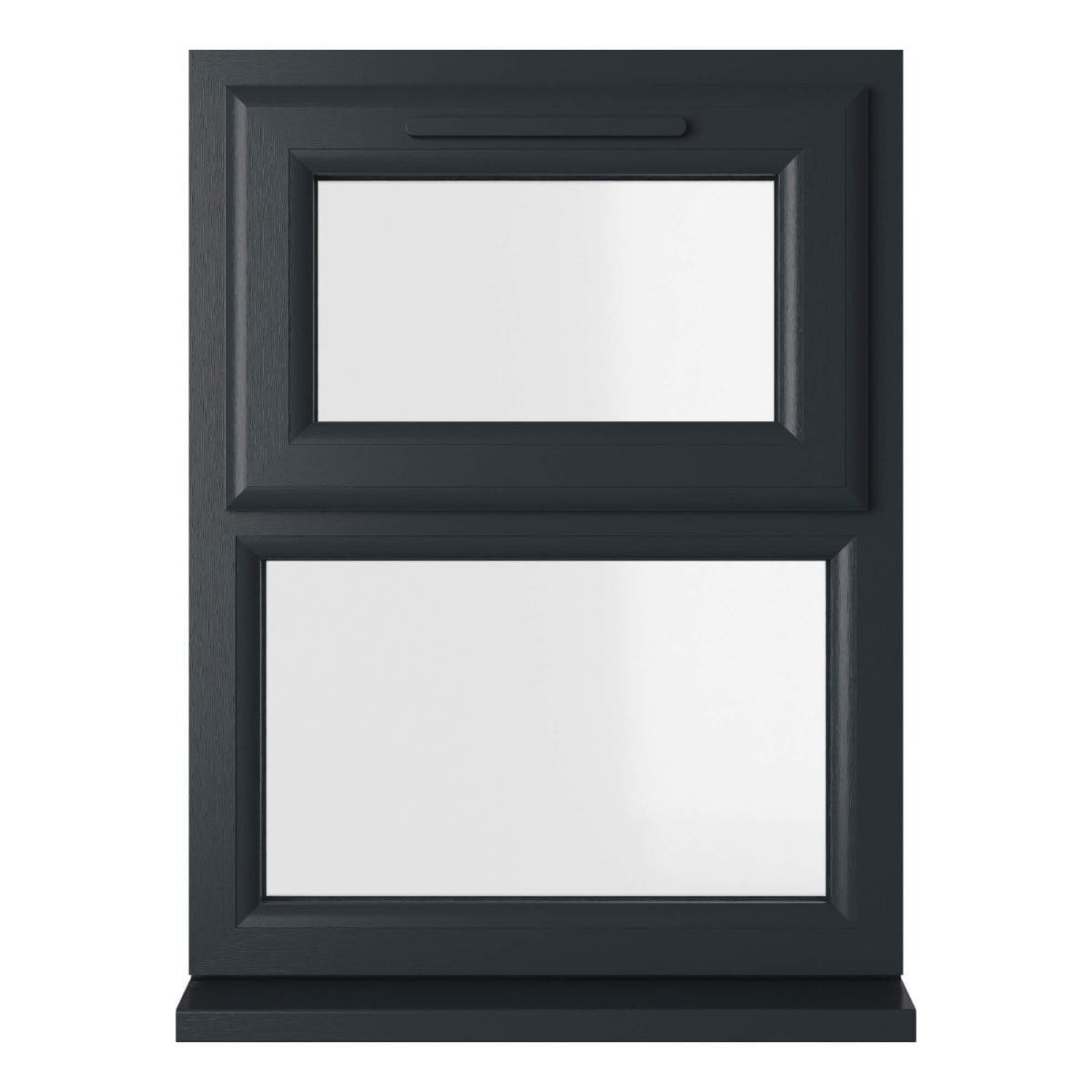 uPVC Grey/White Double Glazed Window - Top Hung/Top Opener - Clear Glass - 610 x 965mm