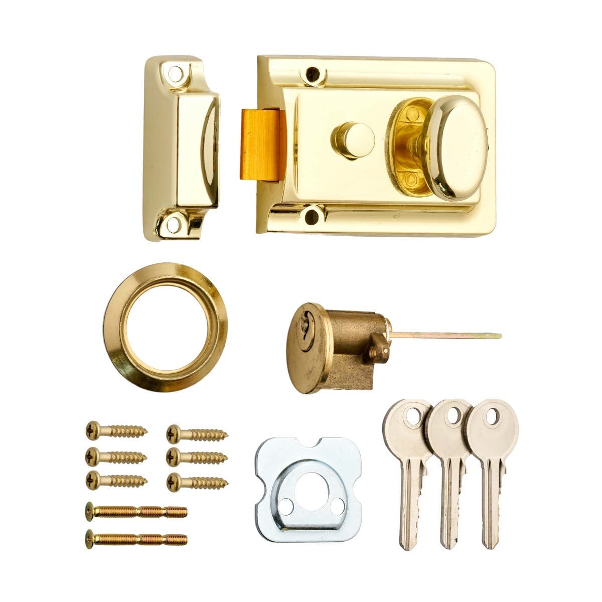 Traditional Locking Nightlatch Standard Width - Brass - Security Solutions