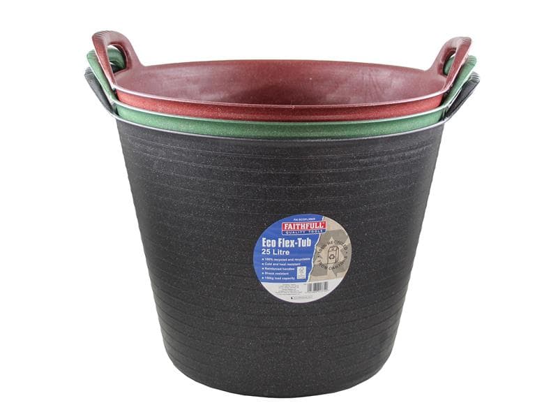 Faithfull FAIECOFLX3PC Eco Flex Tub 25 Litre Triple Pack