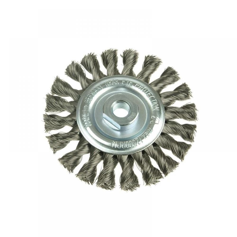 Lessmann 472.211 Knot Wheel Brush 115 X 14Mm 22.2Mm Bore 0.50 Steel Wire