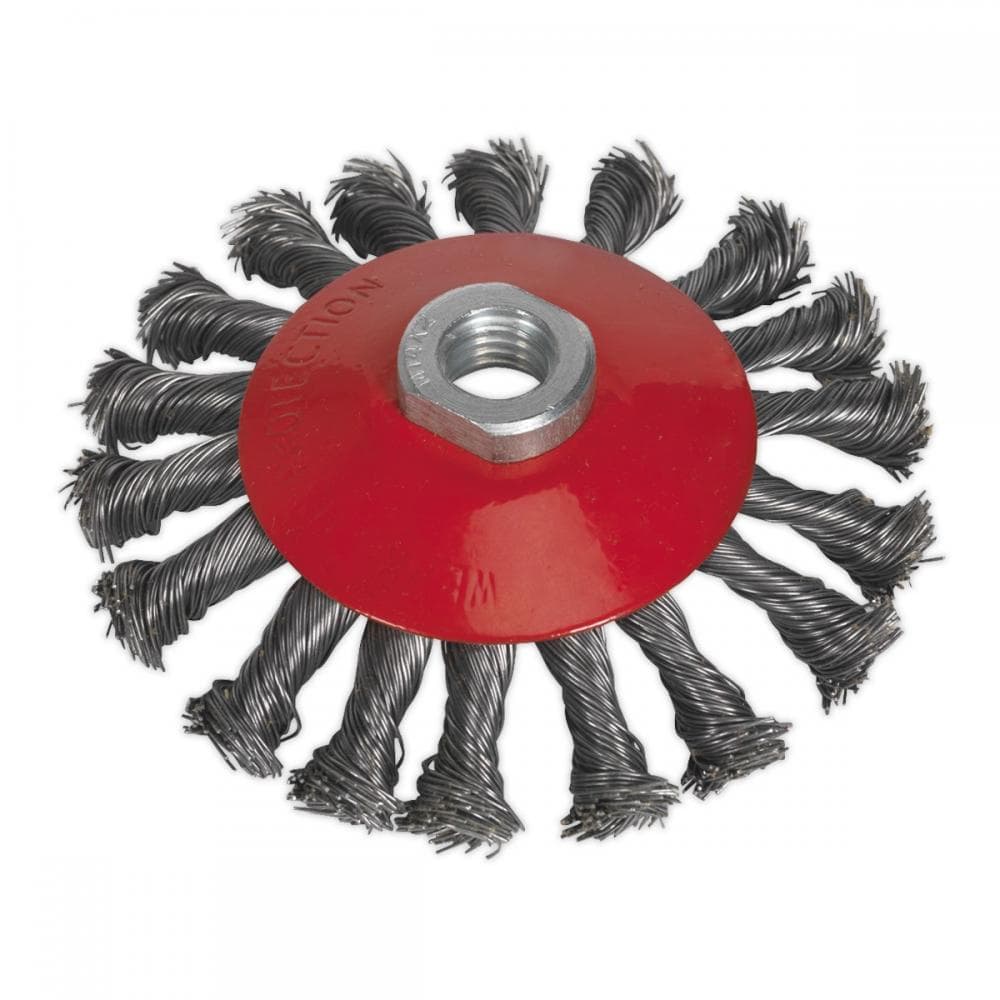 Sealey CWB115 Conical Wire Brush Ø115Mm M14 X 2Mm