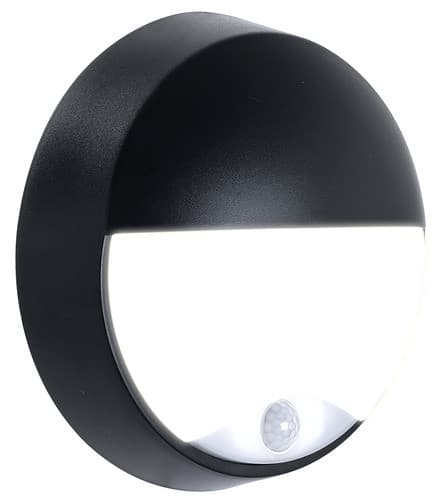Ebee10P40-01 Eco Round Bulkhead Eyelid Pir Ip54 400Lm 10W 4000K Supplied Black And White Trim EBEE10P40-01