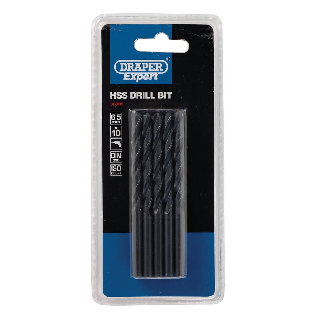 Draper Expert 38809 Hss Drill Bit 6.5Mm (Pack Of 10) per card