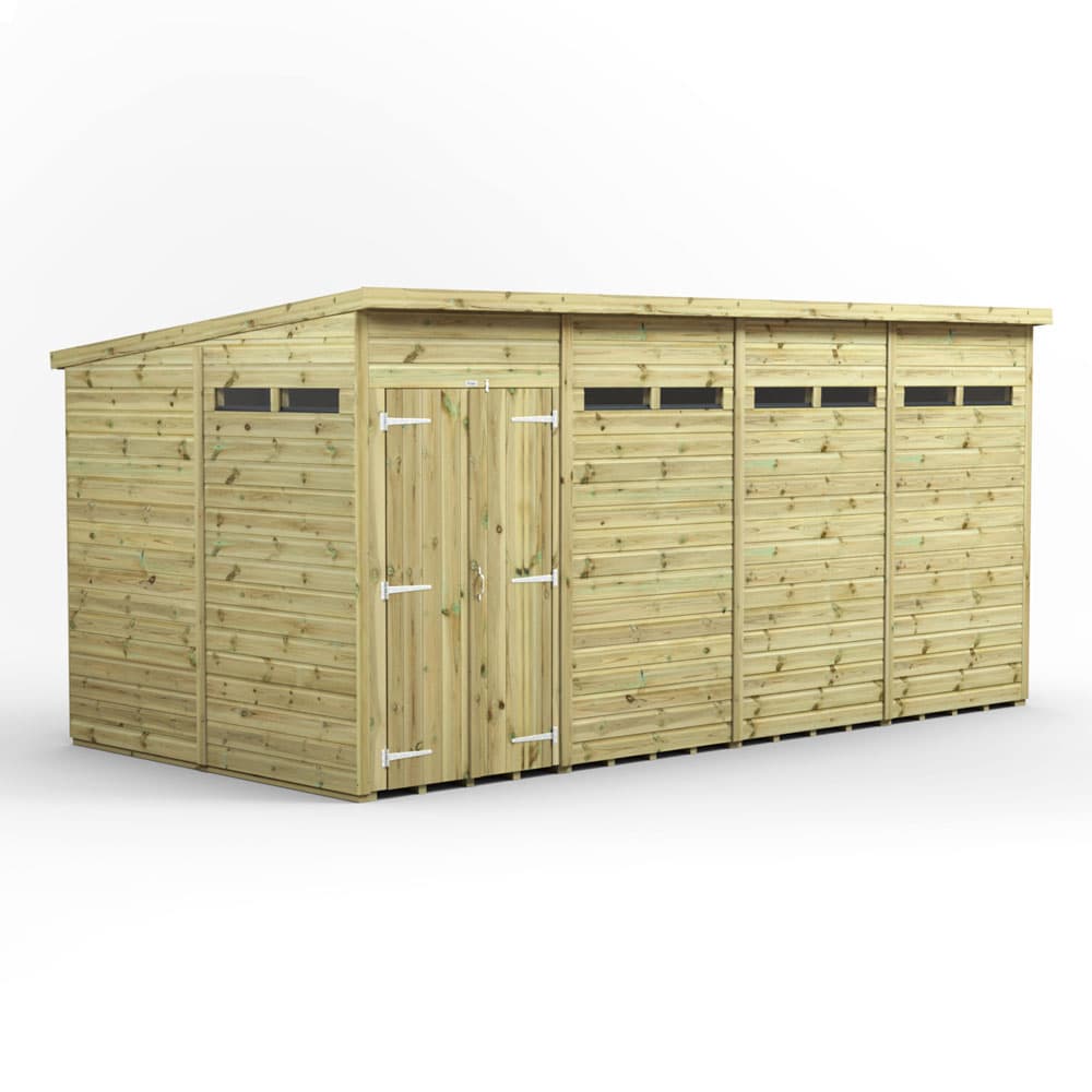 Powersheds 16x8 Premium Powersheds Security Pent Double Doors